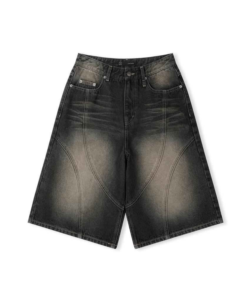 Ledeoli Dunk Washed Bermuda Denim Pants [Light Blue]