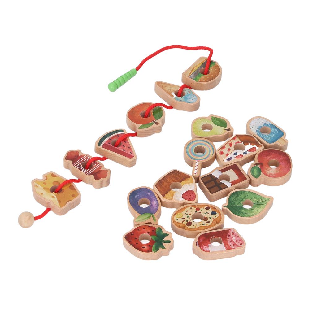 Threading Stringing Game Wooden Lacing Beads Toy Logical Thinking Early Educational Toy for Toddler