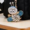 Sparkling Rhinestone Bee Keychain Cute Animal Key Ring Bag Charm with Lobster Clasp for Handbag Purse Wallet