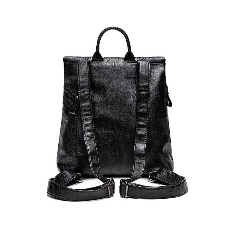 Genuine Leather Women Backpacks Diamond Quilted Daypack Fashion Lock Travelling Commuting Outdoor Backpack Soft Cowhide Backpacks
