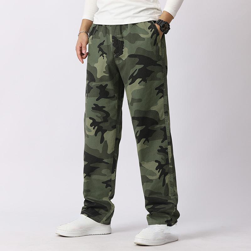 Men's Cotton Large Size Work Pants Men's Casual Straight Camouflage Work Pants Men's Fall Large Size Cotton Pants