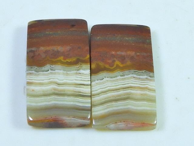 

14Cts. AAA Crazy Lace Agate (11X20X02 mm each) Octagon Cabochon Matched Pair SK-3084