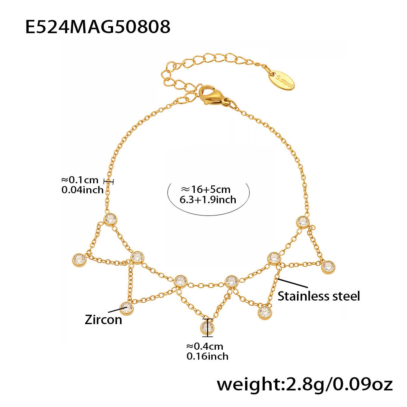 Qiong Yao Zirconium Stainless Steel Bracelet Set with Starry Pendant for Women
