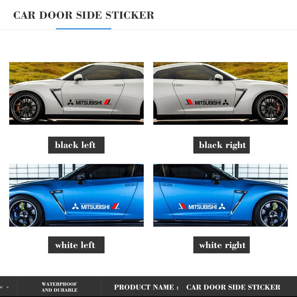 For Mitsubishi Asx Lancer Pajero 4 Outlander 3 Xl L200 EX10 X 2pcs Car Body Decoration Stickers Car Door Scratch Blocking Decals