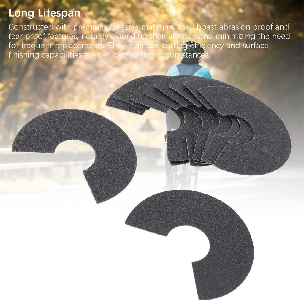 10pcs Bike Front Fork Tube Grinding Tools Less Dust Deburring Sandpaper for Metal Carbon Fiber Round