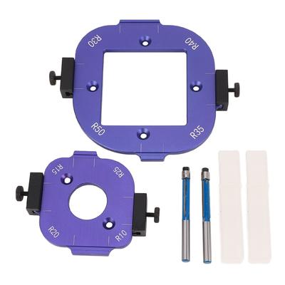 Corner Template Set with 2 Milling Bits Radius Locating Jig Woodworking Arc Cutting Tools R10 R15