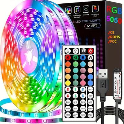 Kit Luce LED Smart RGB 5050 con Telecomando Wi-Fi a 44 Tasti, Alimentato tramite USB 5V