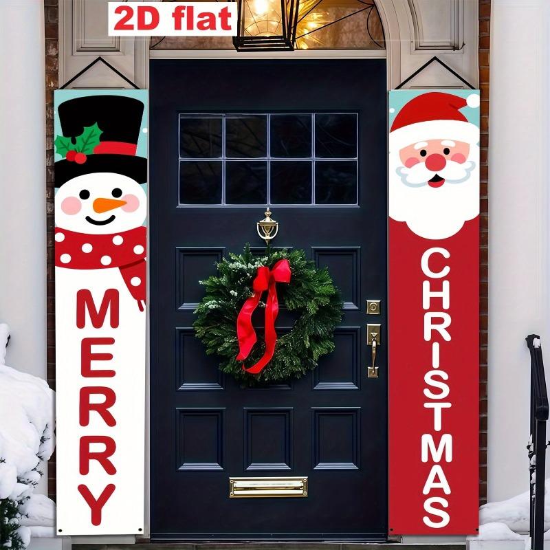2pcs Christmas Indoor/Outdoor Door Couplet Red