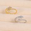 Arrow Diamond-Inlaid Two-Tone Gold & Silver Adjustable Ring: Exquisite Geometric Jewelry for Women
