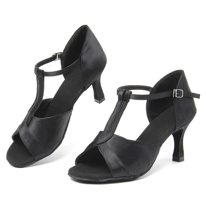 Women's Latin Dance Shoes Satin Ballroom Performance Dance Shoes 5 Color