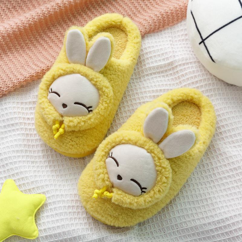 Autumn and Winter Couple Cotton Slippers for Female Home Use, Indoor Postpartum Warmth, Anti Slip Plush Home Furnishings, Cotton Slippers