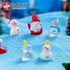 Micro Landscape Christmas Dwarf Luminous Snowman Resin Small Ornament Handicrafts DIY Snow Ornament Accessories