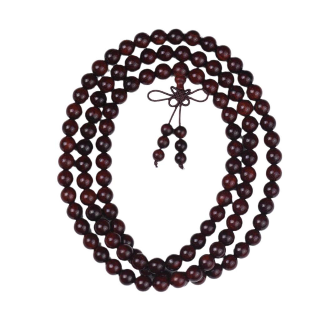 108-Bead Indian Rosewood and Sandalwood Bracelet for Men, Women, Couples - Buddhist Rosary