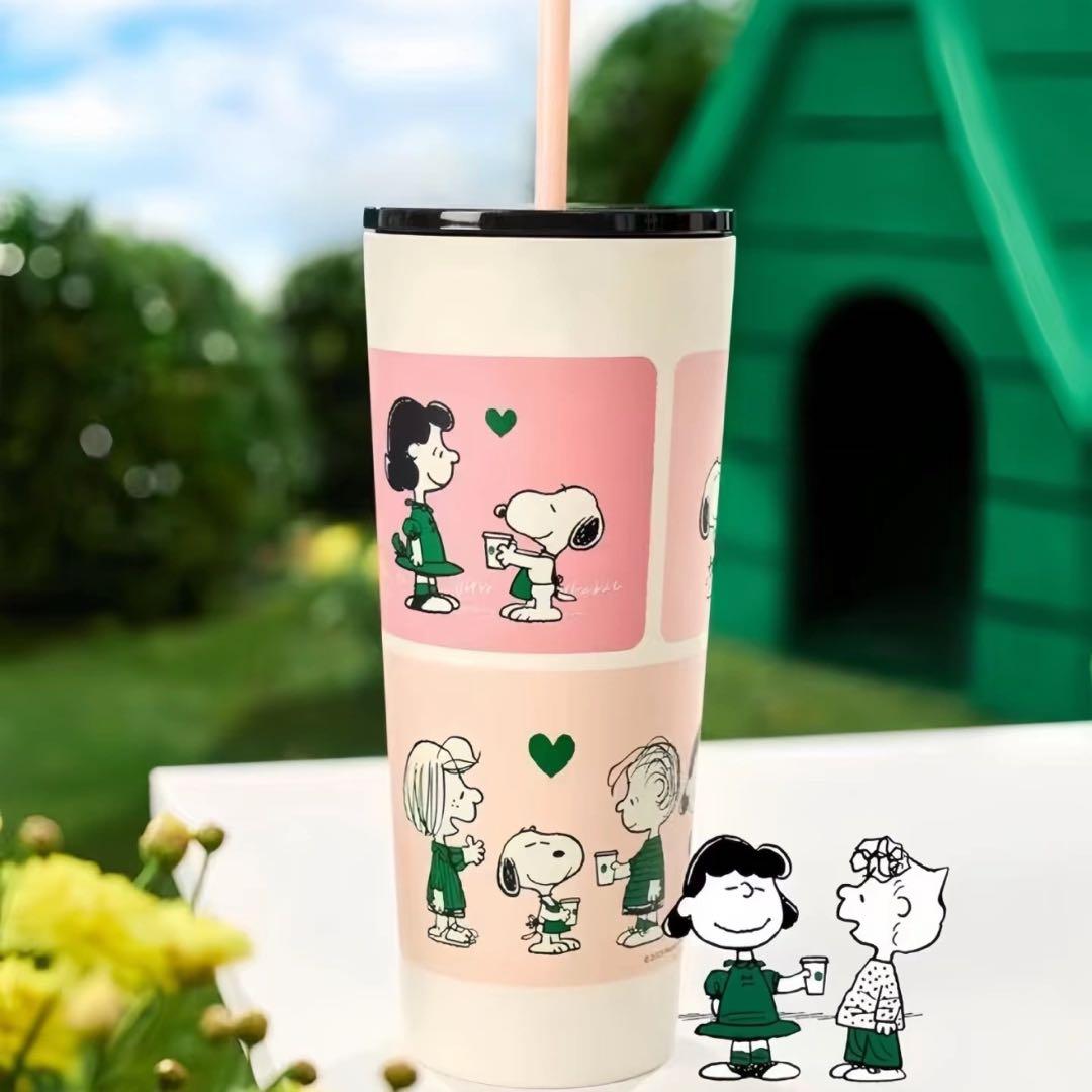 Starbucks China Limited Edition Peanut Snoopy Straw Stainless Steel Tumbler