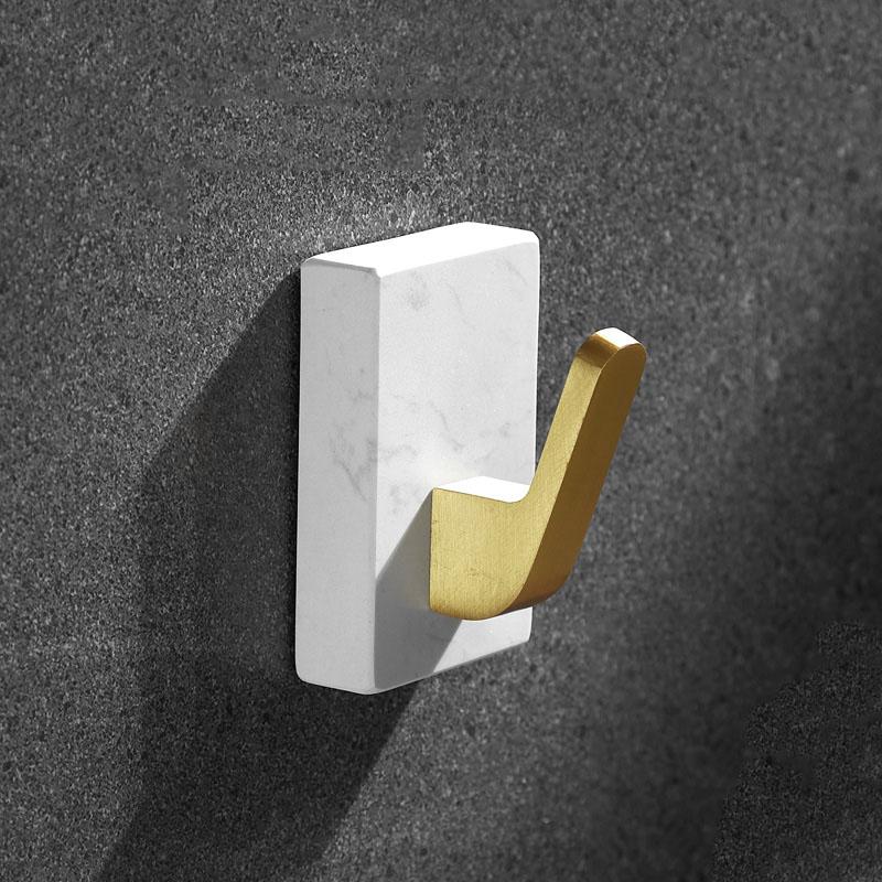 

White Marble Bathroom Single Hook Brushed gold Wall Hanging Coat Hook Robe Hook Wardrobe Decoration Hanger Door Square Coat Hook красный