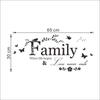 Familie Kjærlighet Never Ends Sitat Vinyl Veggklistremerke Veggdekor Bokstaver Kunst Ord Klistremerker Hjemmeinnredning Bryllupsdekorasjon Plakat