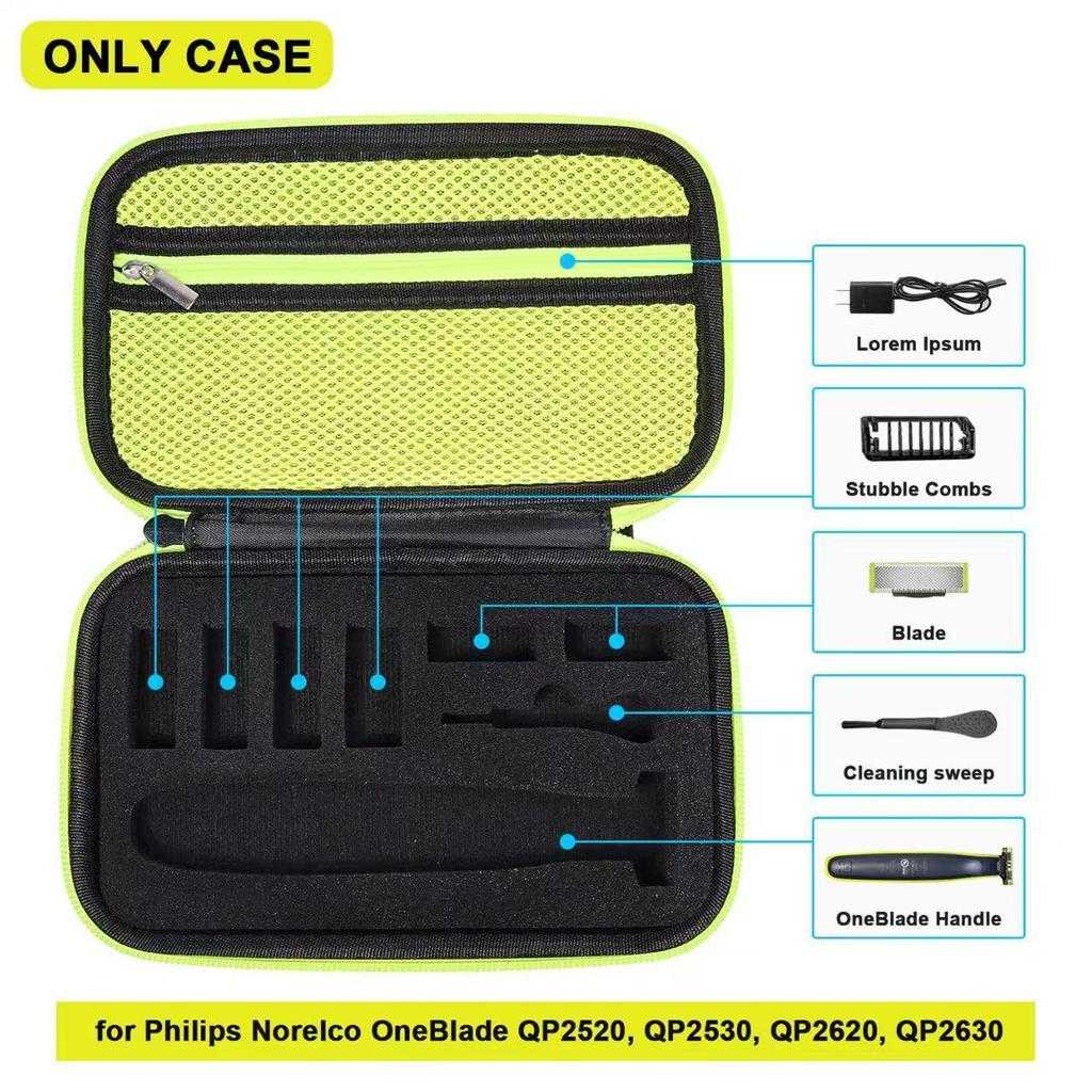 Philips OneBlade Shaver Storage Bag for Models QP2520/QP2590/QP2570 with Small Brush