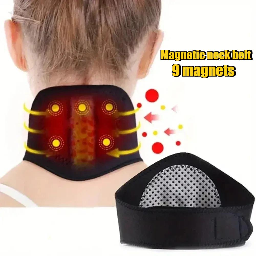Self-Heating Magnetic Neck Medium Soft Portable Cervical Pillow with Spontaneous Heat Therapy for Tingling, Pain