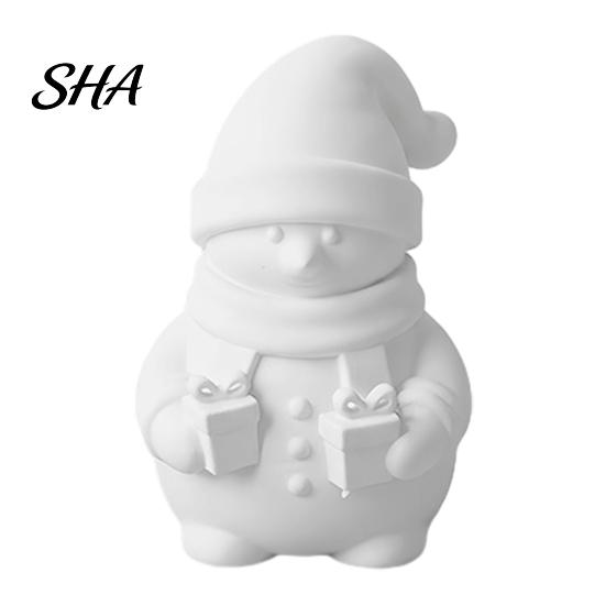 Customizable Festival Souvenirs 3D Printed Snowman Figurine Holding Gift Boxes, DIY Paintable Christmas Hand Painted Box Decor Ornament, Cute
