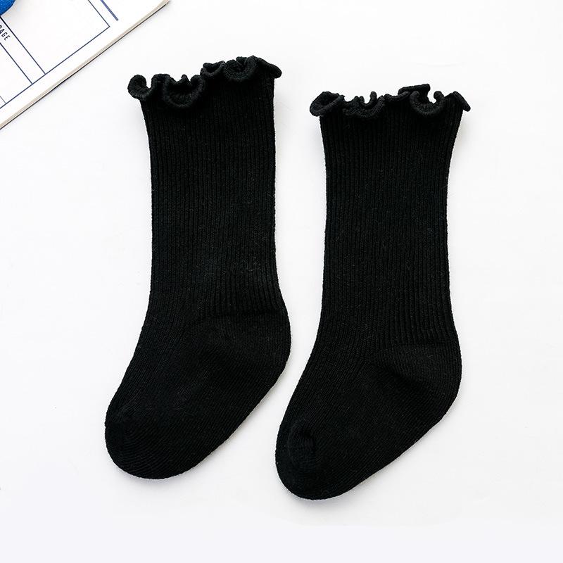 Frühlings- & Herbst Babysocken mit Rüschenkante für 0-3 Jahre - Baumwoll-Stapelsocken für Mädchen