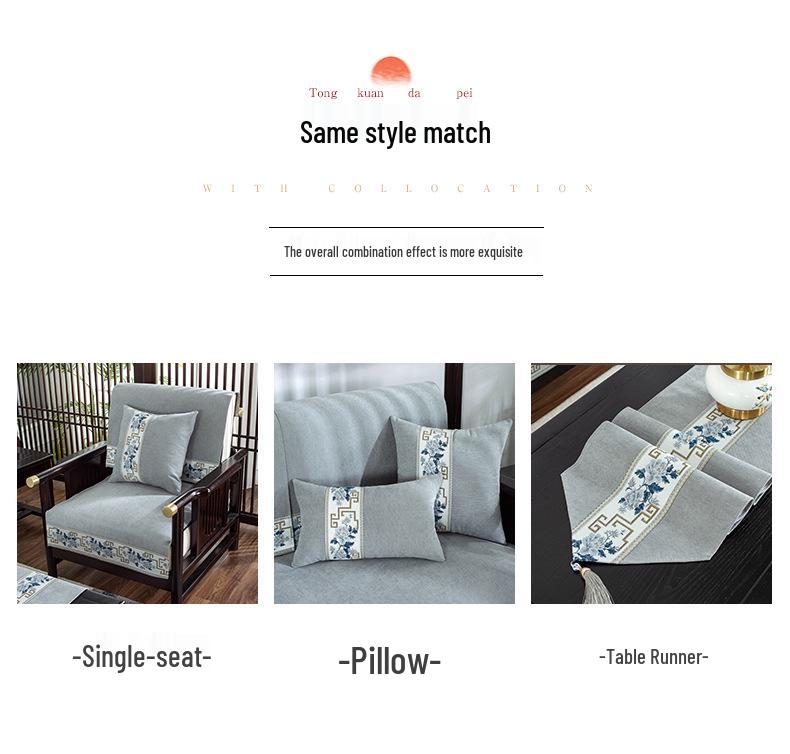 Funda de Sofá Universal Antideslizante de Chenilla para Todas las Estaciones - Cojín de Madera Maciza de Alta Gama y Madera de Rosa