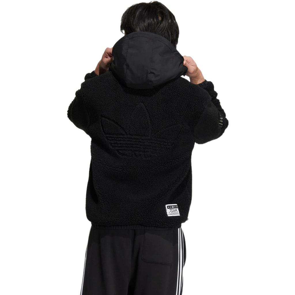 adidas Jaqueta com Capuz e Patch com Logotipo Trefoil Originals Unissex Preto HS2004