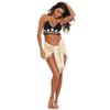 European American Women's Irregular Patchwork Tassel Beach Shawl Skirt