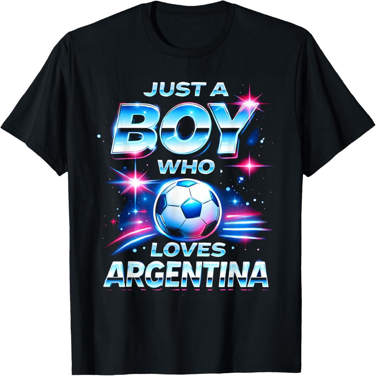 Just a Boy Who Loves Argentina Soccer Fan Football T-Shirt S разноцветный