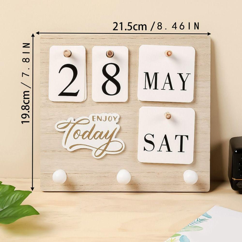 Wall-mounted Perpetual Calendar Ornaments Adjustable DIY Calendar with Hooks Bedroom