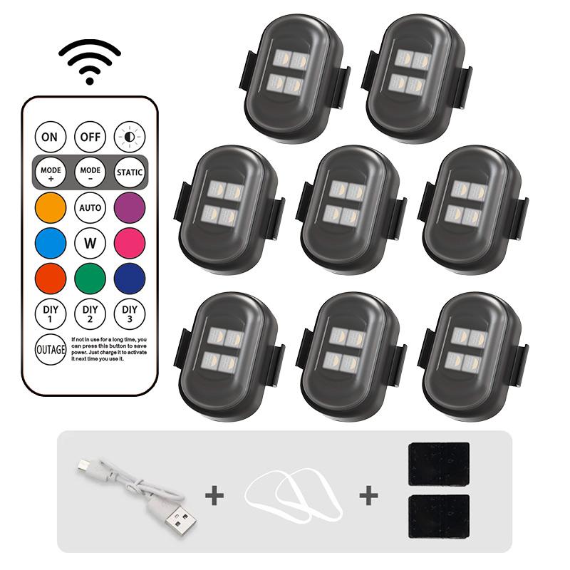 RGB LED Światła Stroboskopowe Samochodowe Motocyklowe LED Migające Pozycyjne Bezprzewodowe Światło Samolot Samolot Helikopter Światła Ostrzegawcze Akcesoria