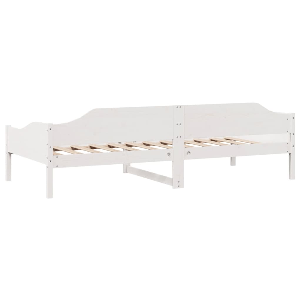 Solid Wood Bed Frame without Mattress White 90 x 190 cm Pine Wood