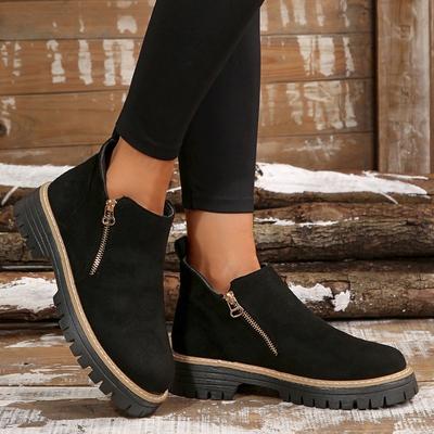 Damen Stiefel Mode Dicke Sohle Knöchelhohe Stiefel Bequeme Schneeschuhe für Damen Weibliche Übergröße Plateau Stiefel Botas De Mujer 2026
