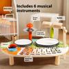 Multifunctional Wooden Wind Chimes Drum Set For Kids Musical Learning Toy With Xylophone And Chimes Educational Activity