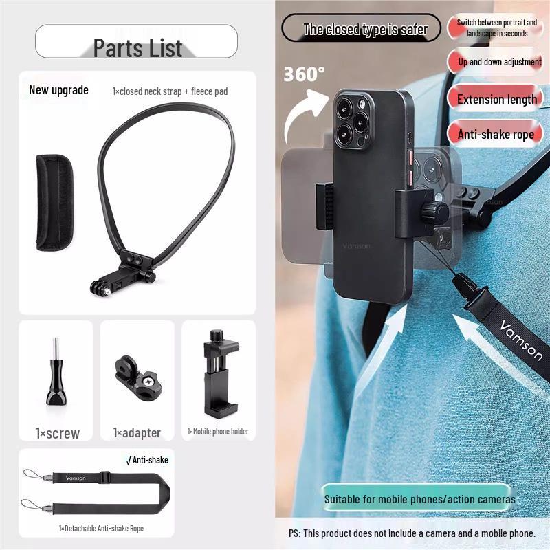 First-Person Neck-Mounted Sports Camera: Live Stream, Cycle, Fish, and More
