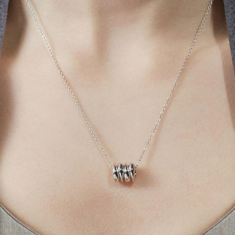 

hyeres-lor claw silver (W) barrel necklace HL2N4B209W9500 White