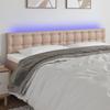 3121713 vidaXL LED Headboard Cappuccino 160x5x78-88 Cm Faux Leather