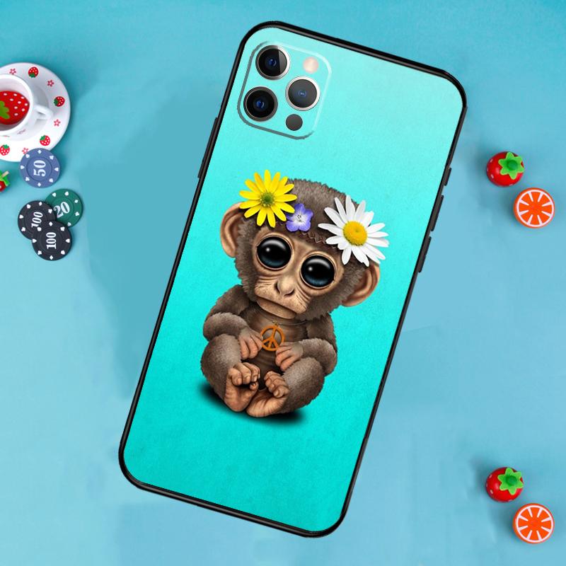 Monkey Gorilla Ape Baby Phone Case For iPhone 17 Air 13 16 15 11 12 14 Pro Max 13 12 mini 15 16 Plus 16e Cover Funda