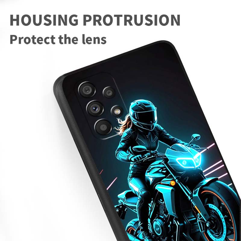 Model Rider Cool For Samsung A41 A35 A34 A33 A32 A25 A24 A23 A21s A06 A05 A04 A03 Note 10 20 Ultra 5G Black Case