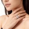 Band Ring with White Zircon Europe Trendy Fine Jewelry For Women Gift In 925 Sterling Silver