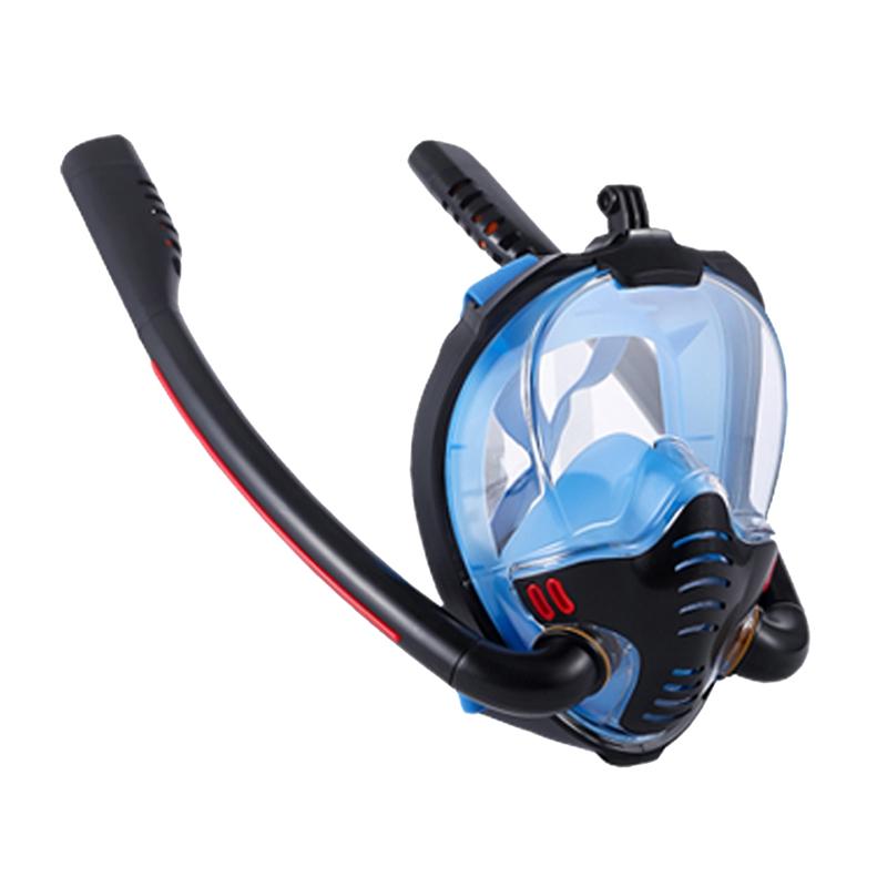 Snorkeling Mask Double Tube Silicone Diving Mask Adult Swimming Mask Diving Goggles Underwater Breathing Mask