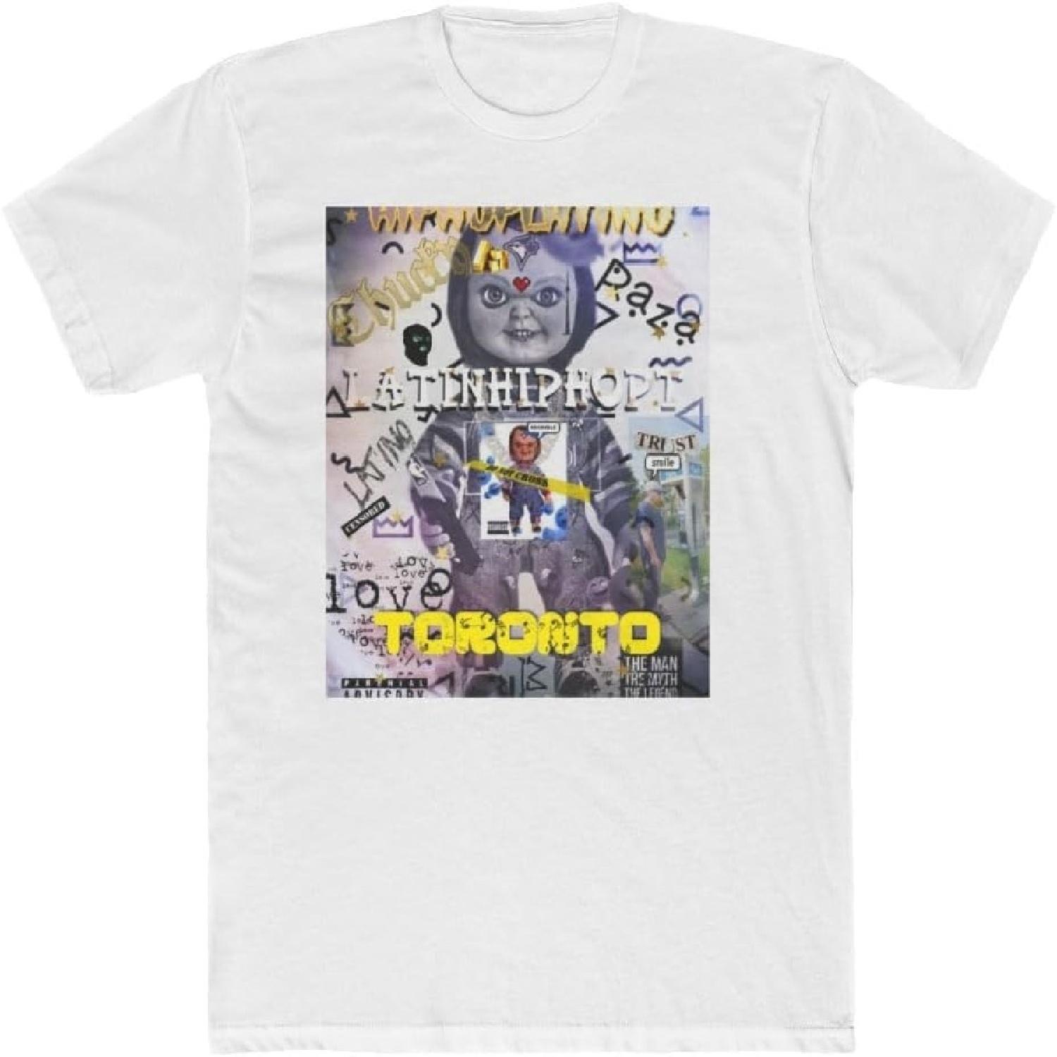 Hip Hop Album Cover Graphic T-Shirt, White Cotton, Unisex Crew Neck S