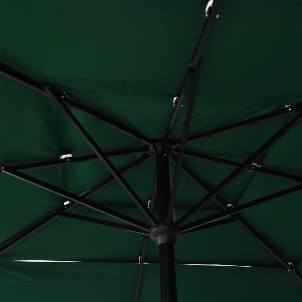 2.5x2.5 m Green Triple Layer Sun Umbrella with Aluminum Pole