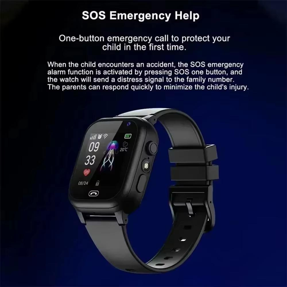 New Kids Smart Watch 5G GPS Location Video Call Sim Card SOS Child Camera Waterproof Upgrade For Boys Girls Add Earphone