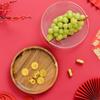 Fruit Tray European Creative Double-layer Glass Dried Fruit Melon Seeds and Nuts Tray Wooden Candy Storage Box