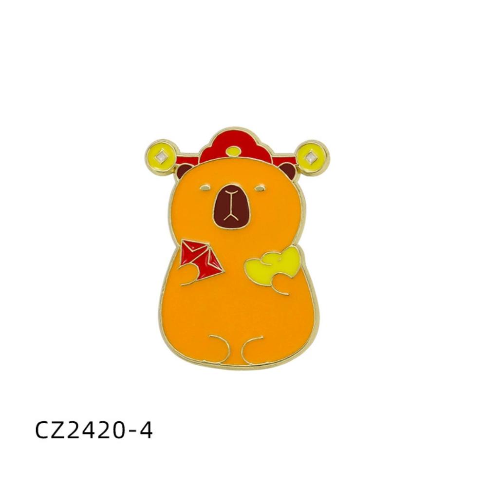 1pc Cute Cartoon Capybara Enamel Brooch Creative Unique Animal Design Funny Lapel Pin Badge Backpack Clothing Hat Accessories
