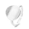 Creative Geometric Brushed Disc Ring: Trendy, Versatile, Adjustable Open Circle Design for Women’s Index Finger.