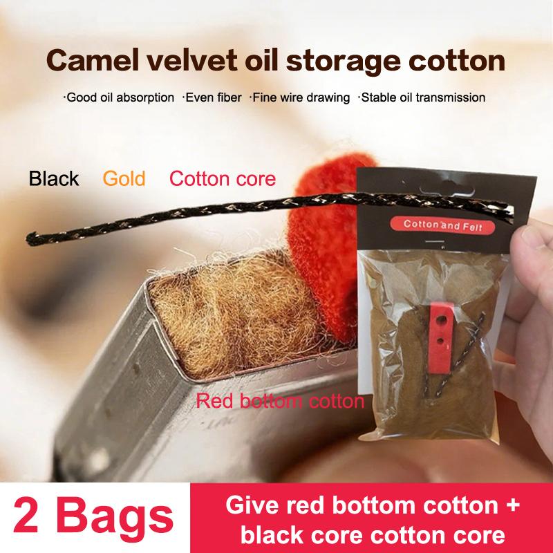 2Sets Oil-Storage Camel Cotton Wicks Felt For Zip Petrol Lighter Special Cotton Accessories