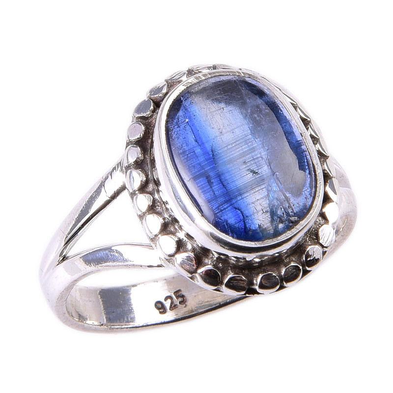 Natural Kyanite Gemstone Handmade 925 Solid Sterling Silver Gift Ring S.7 A8I92