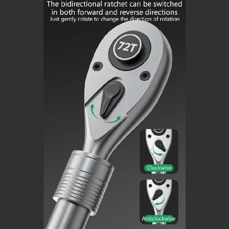 Industrial Ratcheting Wrench 72 Teeth High Torques Performances 460-610mm Adjustable Handle Length Ergonomic Rubber Grip For Confined Space