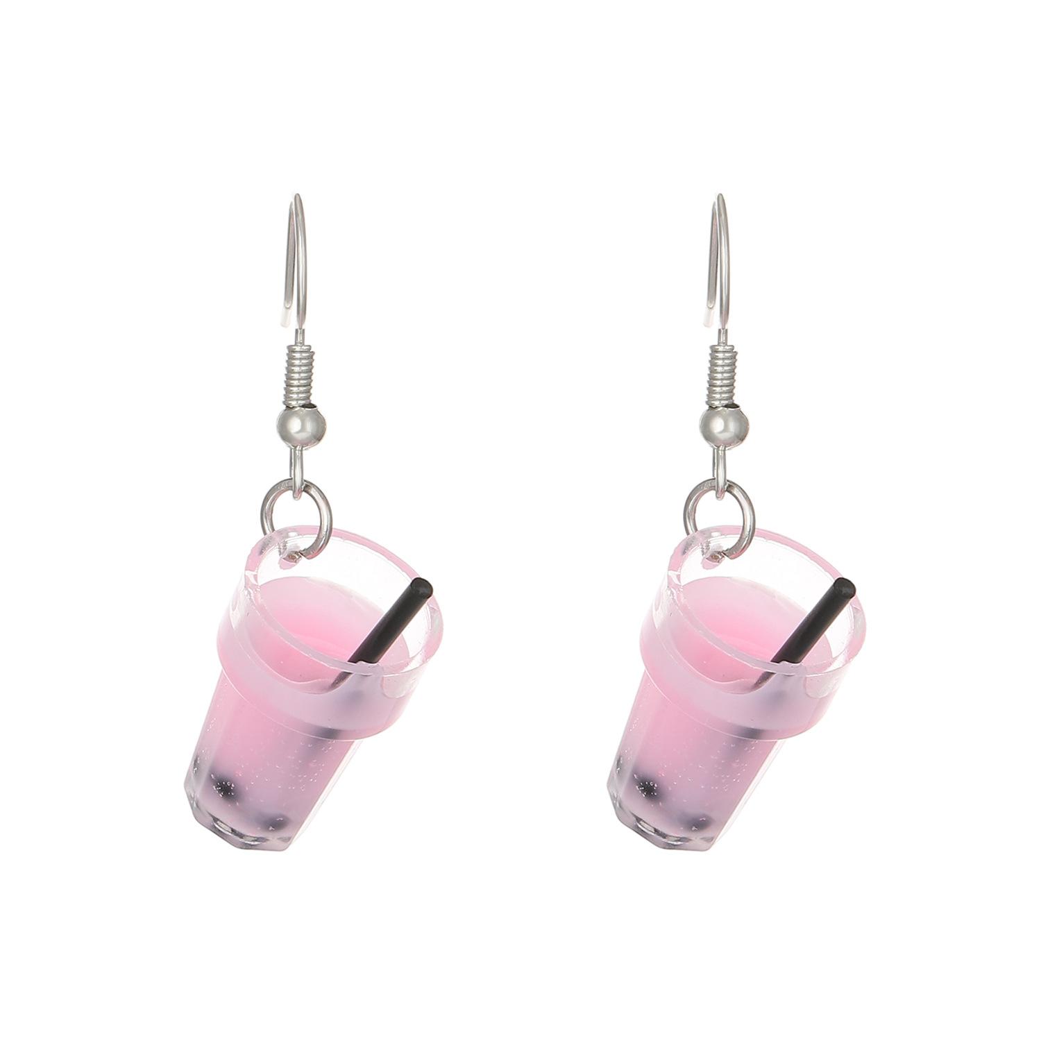 

2026 забавные креативные серьги-симуляции молочного чая, японские и корейские милые серьги для девочек на осень, подчеркивающие индивидуальность